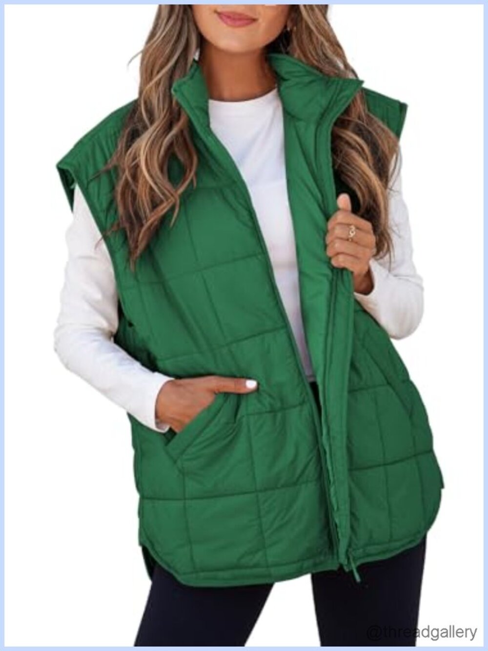 Women Quilted Puffer Vest Cap Sleeve Zip Up Warm Winter Layering